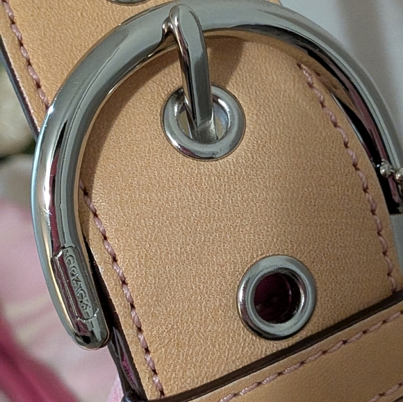 Y2K Coach Optic Hobo Bag & Wallet Signature Pink Jacquard & Leather Matching Set - Picture 9 of 17